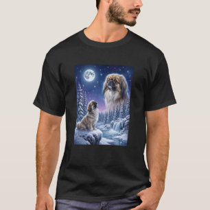 T-shirt Hurlement à la Lune Mème Animal Chien Pékinois