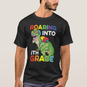 T-shirt Hurlement en 5e année Retour à l'école Dinosaure E