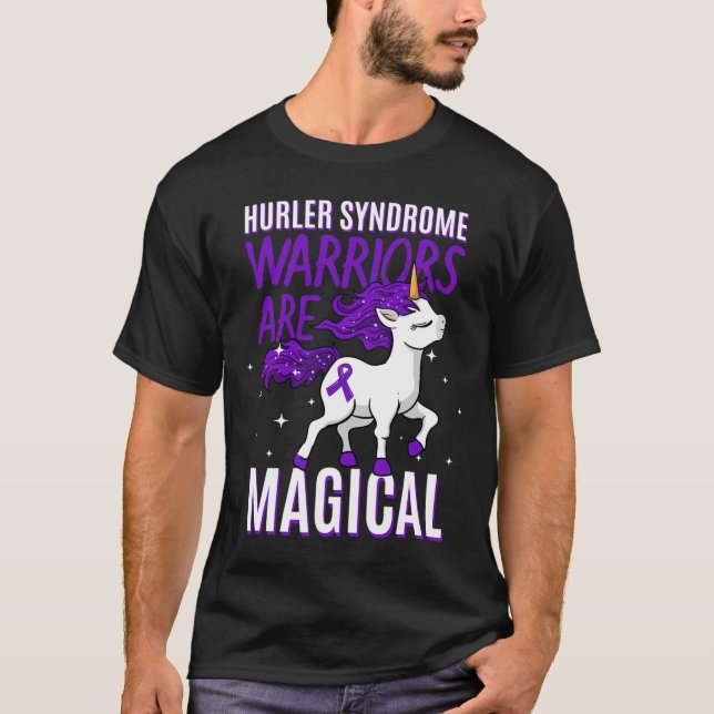 T-shirt Hurler Syndrome Guerrier Sensibilisation Unicorne  (Devant)