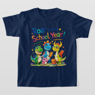 T-shirt Hurlez dans l'année scolaire – Joli dinosaure reto