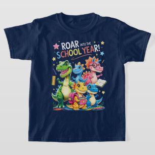 T-shirt Hurlez dans l'année scolaire – Joli dinosaure reto