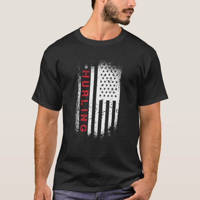 T-shirt Hurling American Flag (Devant)