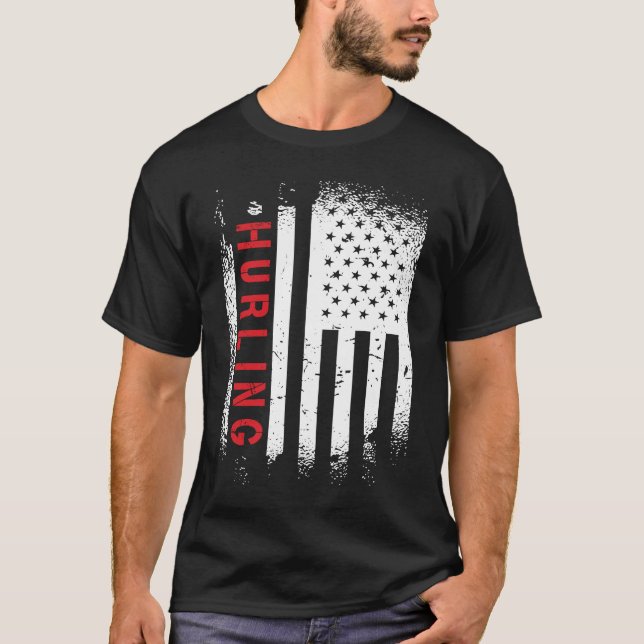 T-shirt Hurling American Flag (Devant)