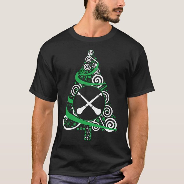 T-shirt Hurling Noël Arbre de Noël Hurling Cadeaux de Noël (Devant)