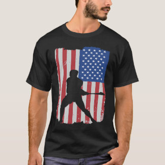 T-shirt Hurling Player American Flag