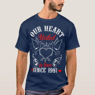 T-shirt Hus Femme Notre Coeur Unis En Amour Depuis 1997 He