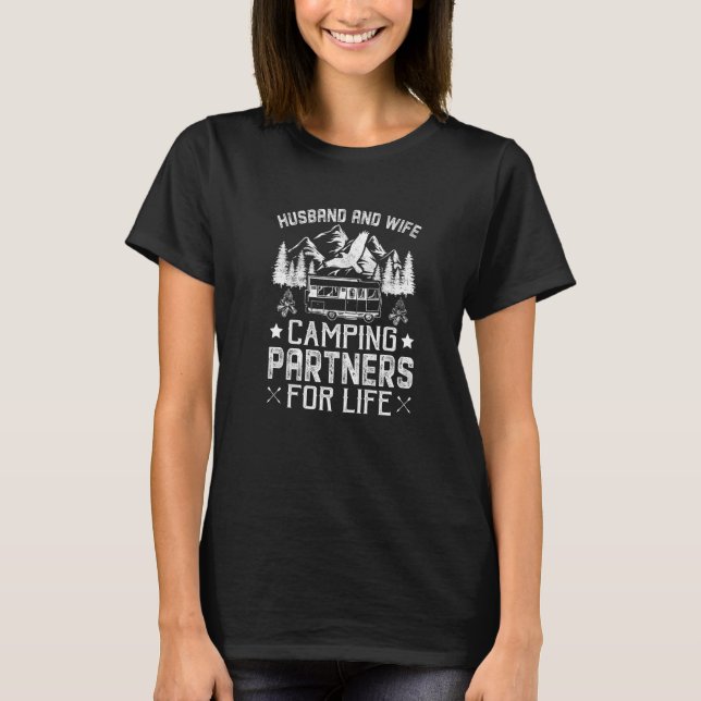 T-shirt Husband and Wife Camping Partners for Life  Camper (Devant)