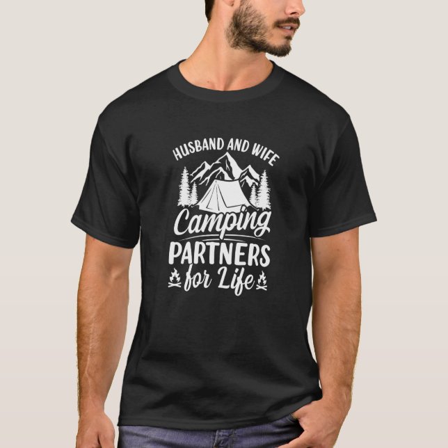 T-shirt Husband and Wife Camping Partners for Life  Camper (Devant)