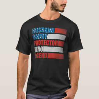 T-shirt Husband Daddy Protector Hero Patriotic America 4th