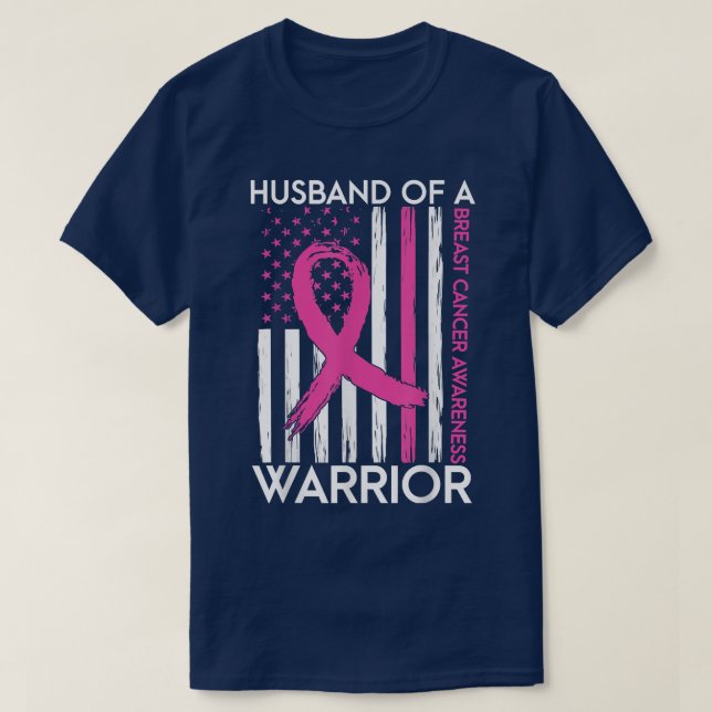 T-shirt Husband Of A Warrior Breast Cancer Awareness Suppo (Design devant)