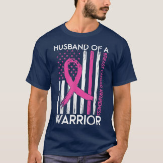 T-shirt Husband Of A Warrior Breast Cancer Awareness Suppo