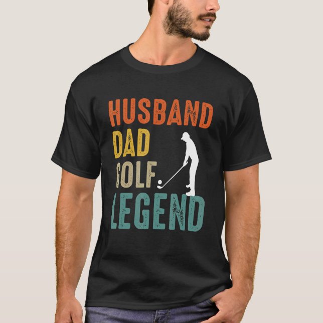 T-shirt Husband Papa Golf Legend Golf Men (Devant)