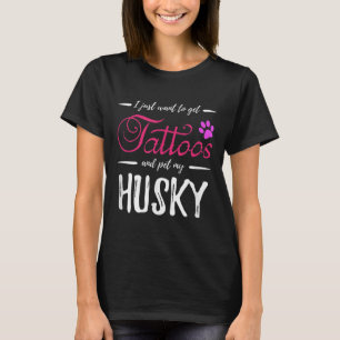 T-shirt Husky Amoureux des chiens Tattoo Funny Chien Maman