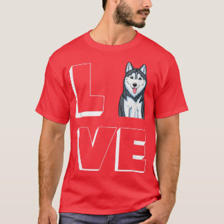 T-shirt Husky Mama I Love My Siberian Husky Love