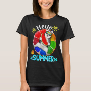 T-shirt Husky sibérien drôle Bonjour l'été Vacances d'été 