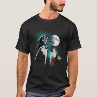 T-shirt Husky Sibérien Husky Sibérien Hochant Sur La Lune