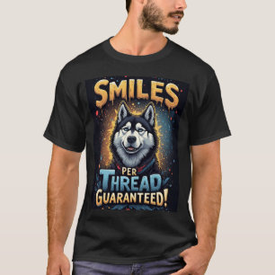 T-shirt Husky vibrant avec typographie audacieuse