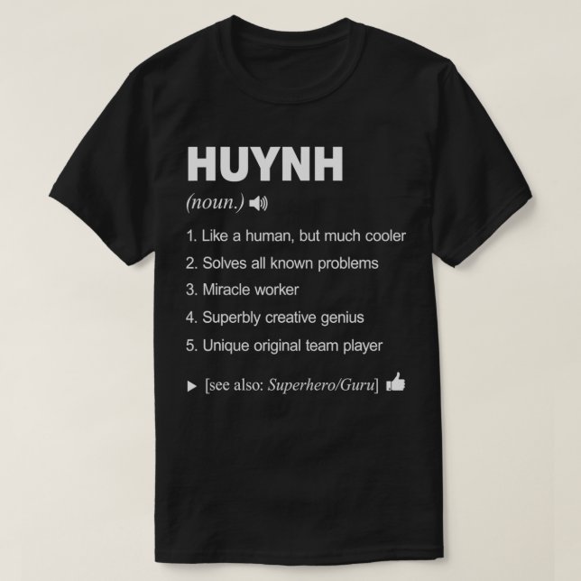 T-shirt Huynh Nom Définition Retro Famille Amusante  (Design devant)