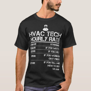 T-shirt HVAC Tech Taux Horaire Drôle Cadeau Pour Hommes Ta