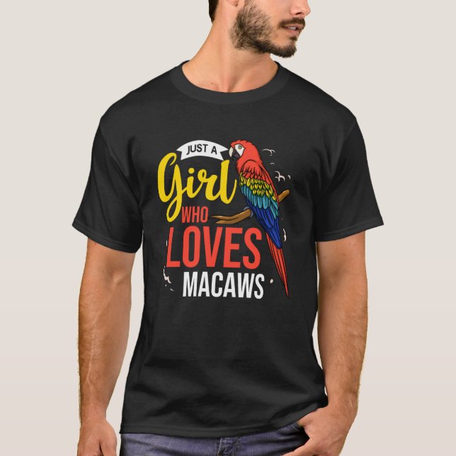 T-shirt Hyacinth Macaw Scarlet Greenwing Bird Parrot (Devant)
