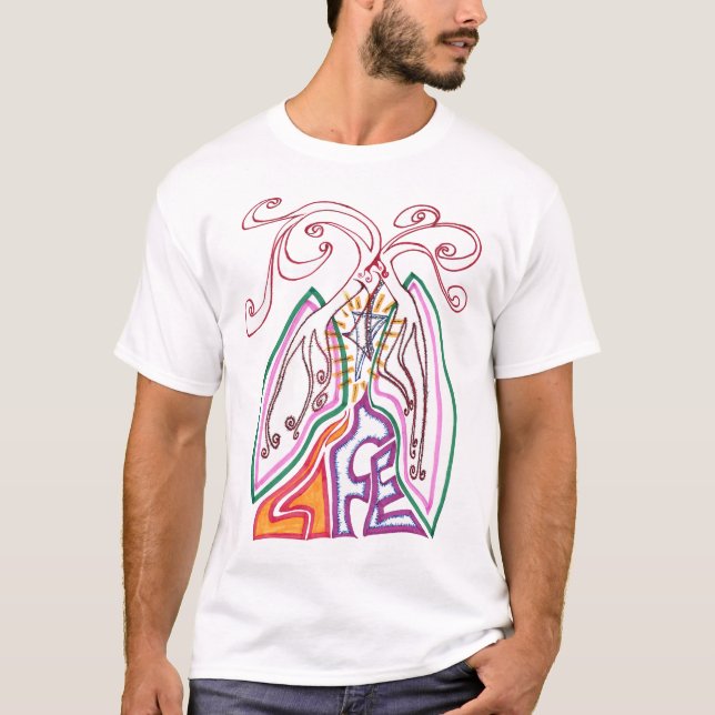 T-shirt Hybride de la vie réutilisez/lien (Devant)