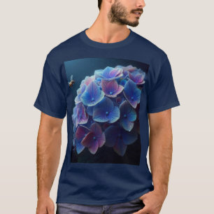 T-shirt Hydrangeas Floral Purple et Bleu