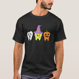 T-shirt Hygiéniste dentaire Halloween Citrouille sorcière 