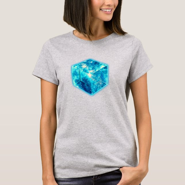 T-shirt Hypercube 4D, Hyperwürfel, Tesserakt, (Devant)