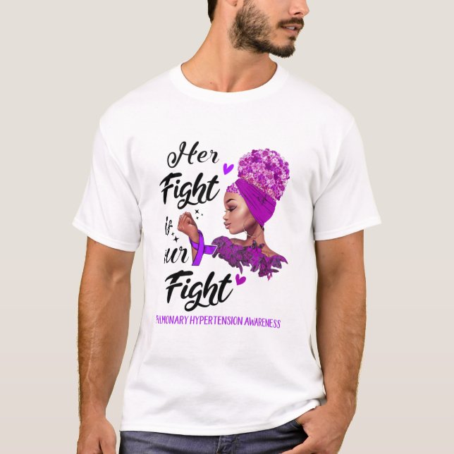 T-shirt Hypertension pulmonaire Conscience Son combat est  (Devant)