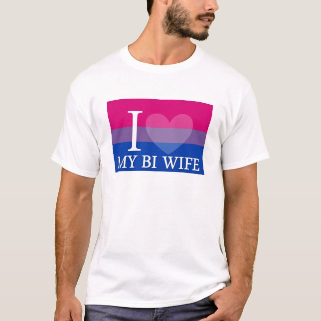 T-shirt I <3 mon épouse de Bi (Devant)