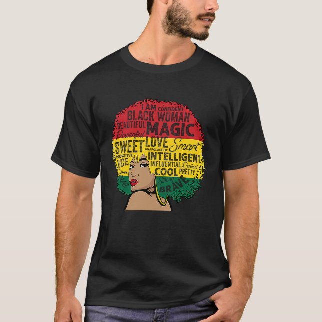 T-shirt I Am Black History Month Black Queen BHM Pride Mel (Devant)