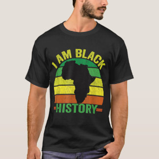 T-shirt I AM NOIR HISTOIRE - Noir Mois Histoire Retro Vin