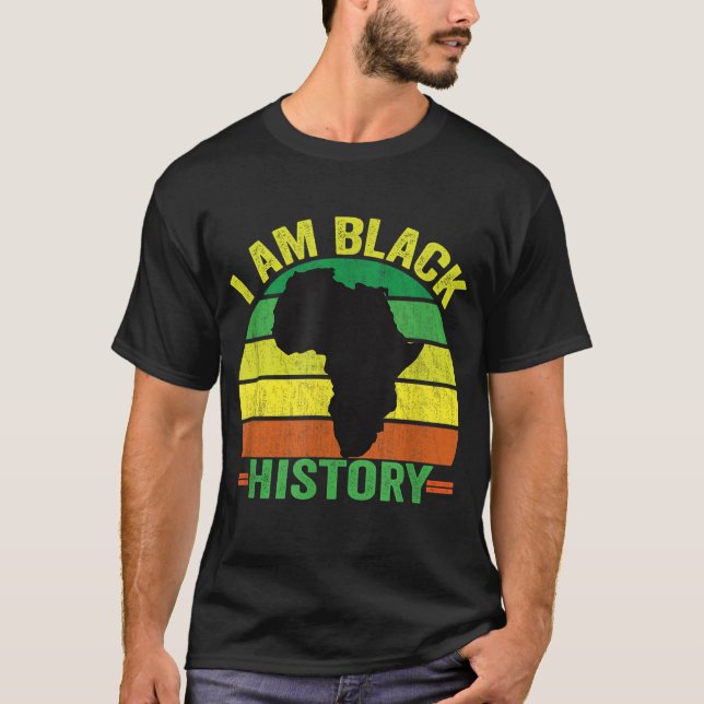 T-shirt I AM NOIR HISTOIRE - Noir Mois Histoire Retro Vin (Devant)