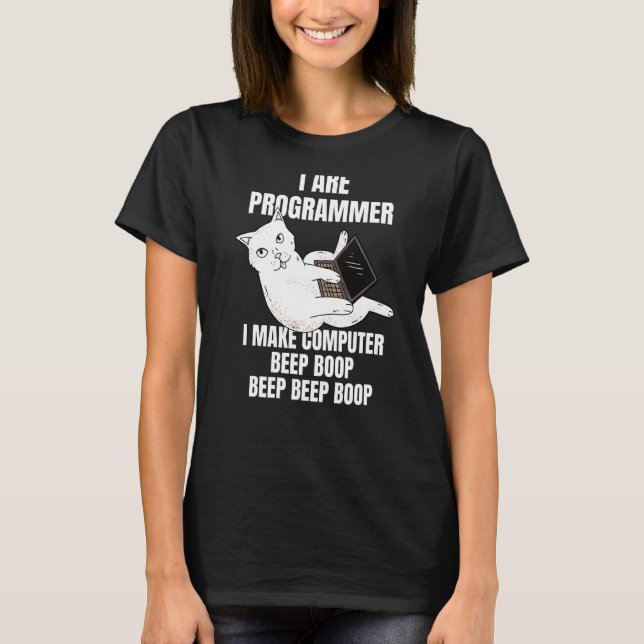 T-shirt I Are Programme Computer Cat Beep Boop I Funny It (Devant)