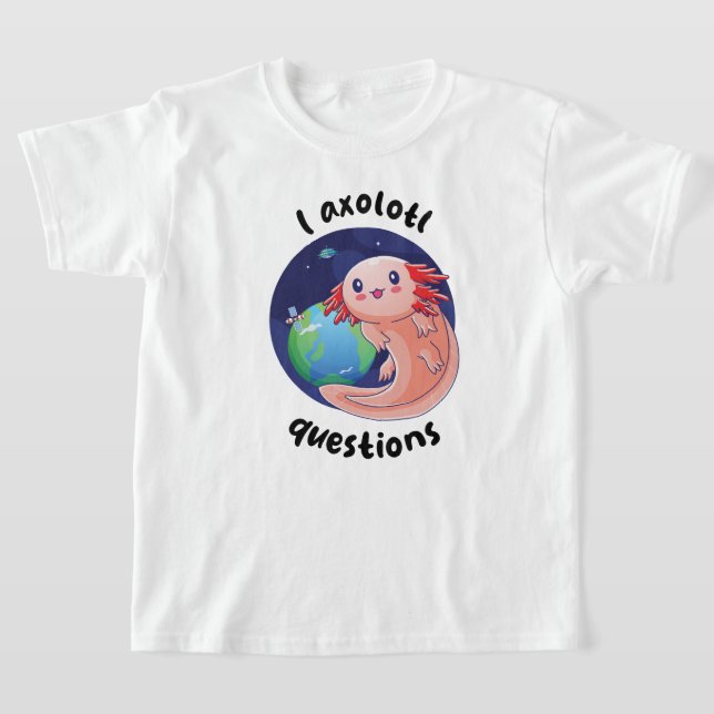 T-shirt I axolotl questions - crème (sur les couleurs clai (Poser)