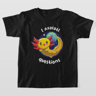 T-shirt I axolotl questions - or (sur couleurs sombres)