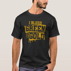 T-shirt I Bleed Green et Gold Jeu Jeu de groupe école Foot