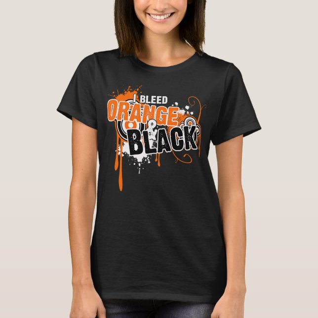T-shirt I Bleed Orange And Black (Devant)