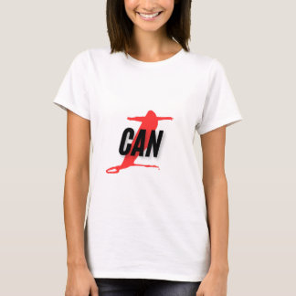 T-shirt "I Can" Dynamic Red & Black Empowerment Word Art