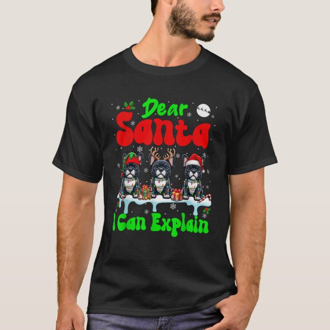 T-shirt I Can Explain Xmas Three Santa Reindeer French Bul (Devant)