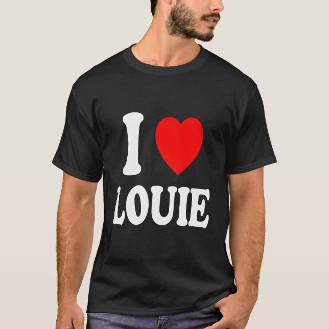 T-shirt I Coeur (Amour) Louie mignonne Couple jumelé Épous (Devant)