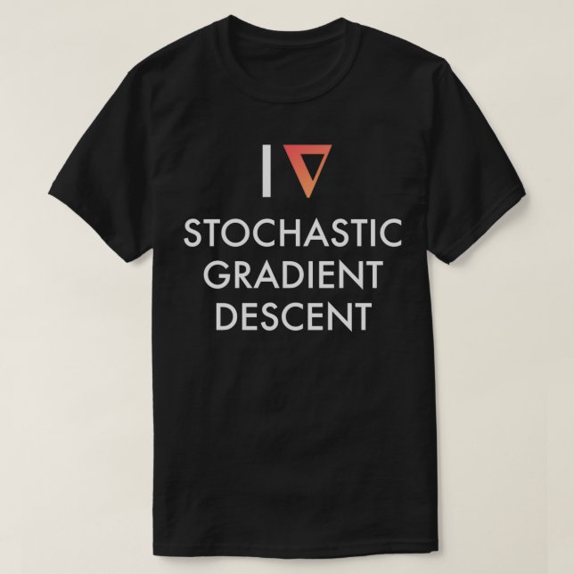 T-shirt I Coeur Dégradé stochastique Descente foncée (Design devant)