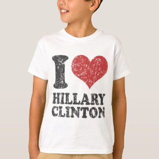 T-shirt I coeur Hillary Clinton rétro