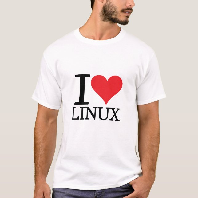 T-shirt I coeur Linux (Devant)