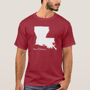 T-shirt I coeur Louisiane - ville personnalisable