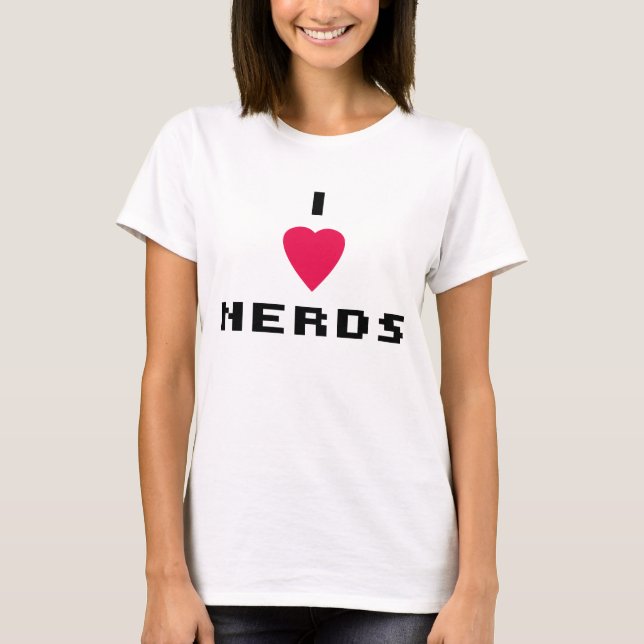 T-shirt I Coeur Nerds (Chemises Lumineuses) (Devant)