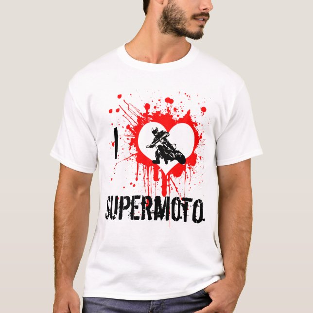 T-shirt I coeur Supermoto (Devant)