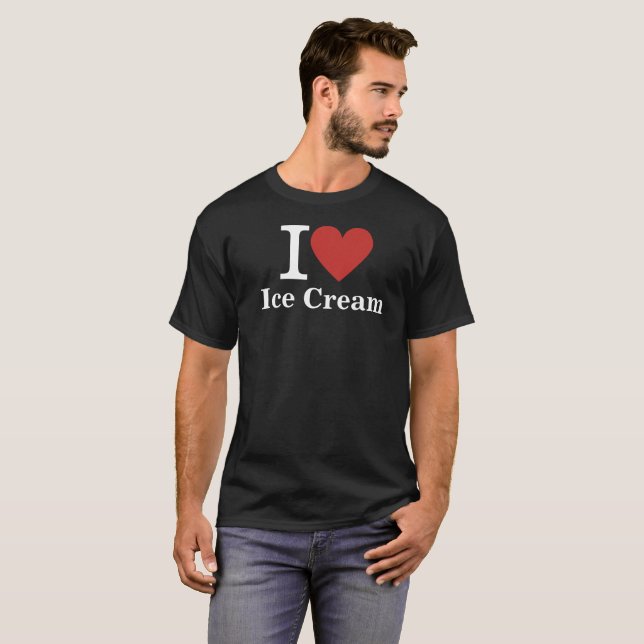 T-shirt I ❤️ crème glacée pour la crème glacée Employés de (Devant entier)
