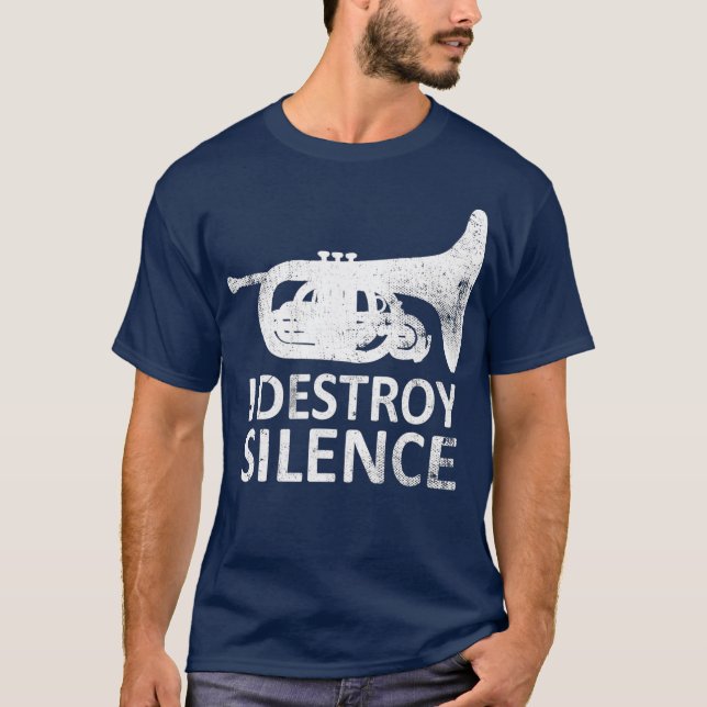 T-shirt I Destroy Silence  Funny Mellophone Players (Devant)