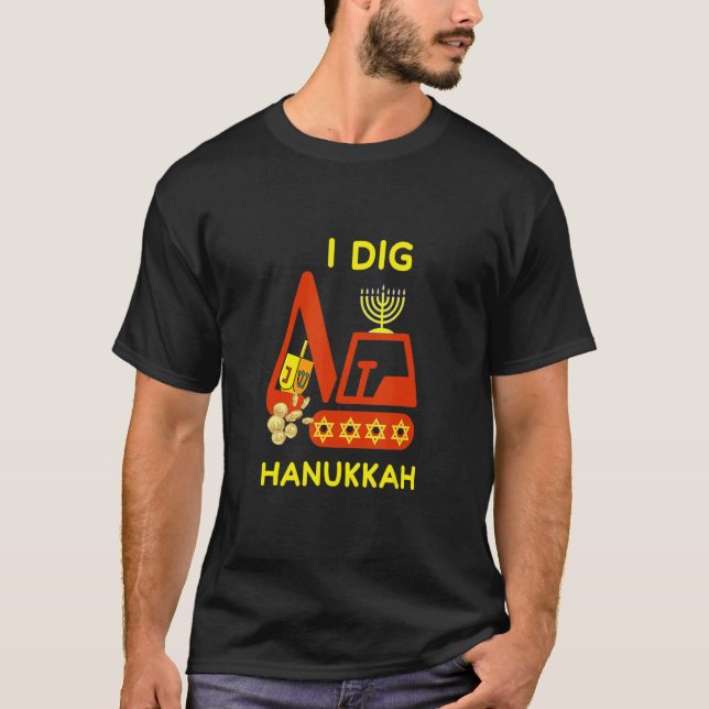 T-shirt I Dig Hanukkah Crane Construction Kids Chanukah Pa (Devant)